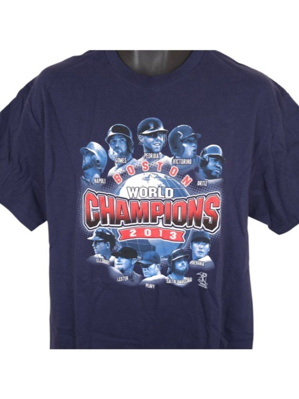 Boston Red Sox T Shirt Mens Size Large Blue 2013 World Champions MLB Baseball